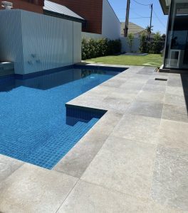 Loddon brushed limestone pool Melbourne