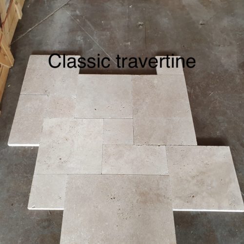 classic filled French pattern travertine