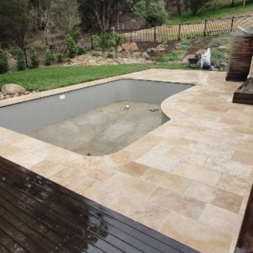 classic travertine pool